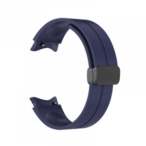 Curea silicon compatibil Samsung Galaxy Watch 5, 4, 5 Pro, 4 Classic, albastru inchis, latime curea 20mm, eR D L - Img 1