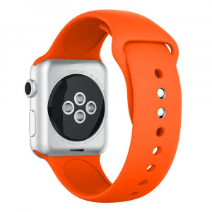 Curea silicon compatibila cu Apple Watch 1/2/3, 38/40/41mm, portocaliu, latime curea 20mm, eR D L - Img 3