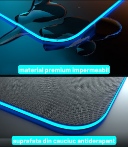 Mousepad Gaming cu incarcare wireless 15w, schimbare lumini RGB prin touch, 80x30x0,4 cm, eR D L - Img 5