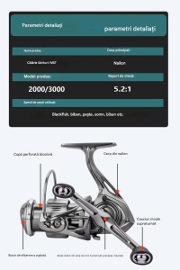 Mulineta de pescuit metalica 5.2:1 model T3000S – Spinning Reel - Img 5