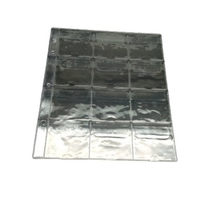 Set 20 folii pentru monede, 12 buzunare de 6 x 6cm, transparente, 3 perforatii 5,5x7x7x5,5cm, eR D L - Img 2