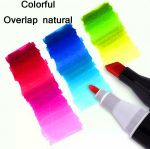 Set 60 markere multicolore, cu doua varfuri, gros si subtire, eR D L - Img 4