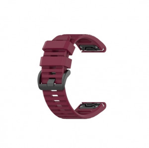 Curea ceas din silicon compatibil Garmin Fenix 5x, Fenix 5x Plus, Fenix 6x,Fenix 6x Pro, latime curea 26 mm, visiniu, eR D L