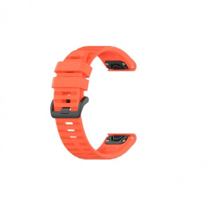 Curea ceas din silicon compatibil Garmin Fenix 6, Fenix 6 Pro, latime curea 22 mm, coral red, eR D L - Img 1