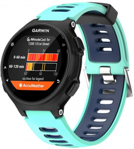 Curea silicon compatibil Garmin Forerunner 735 XT , 22 mm , Turcoaz/Albastru . eR D L - Img 3