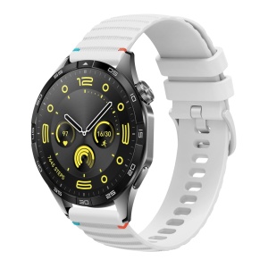 Curea silicon compatibil Huawei GT 4 , 46mm, latime curea 22mm, alb, eR D L - Img 4
