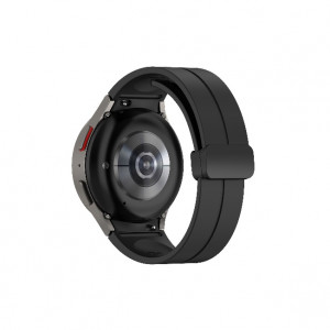 Curea silicon compatibil Samsung Galaxy Watch 5, 4, 5 Pro, 4 Classic, negru, latime curea 20mm, eR D L - Img 3