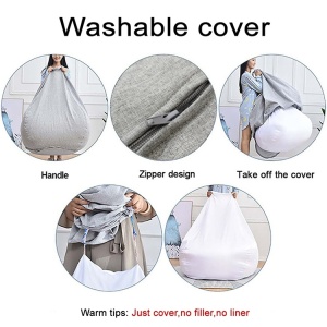 Husa pentru fotoliu tip sac, 80x90cm, nu contine umplutura, albastru, eR D L - Img 4