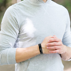 Curea ceas din silicon compatibil Fitbit Inspire 2, marime L, negru, eR D L - Img 4