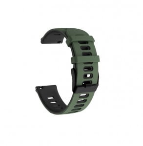 Curea ceas silicon compatibil Garmin Vivoactive 4 , latime 22mm, army green-negru, eR D L - Img 1