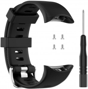 Curea silicon compatibil Garmin Forerunner 45/45S , 25 mm , negru . eR D L - Img 1