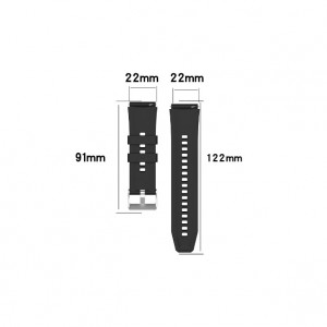 Curea silicon compatibil Huawei GT 3, GT 3 PRO, negru, 46mm, latime curea 22mm,eR D L - Img 4