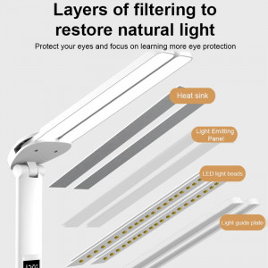 Lampa birou cu LED, touch control, reglare intensitate lumina rece/calda/neutra, alb, eR D L - Img 5