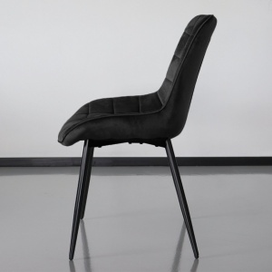 Set 4 scaune pentru living si bucatarie, tapiterie catifea, negru, 40x46x83cm, eR D L - Img 6