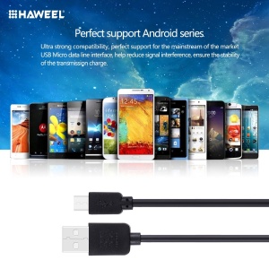 Cablu de date si incarcare HAWEEL Micro USB la USB, 1m, negru - Img 4