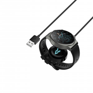 Cablu de incarcare compatibil Huawei Watch GT 2 Pro / GT 2 ECG / GT 2 Porsche Ver, wireless, magnetic, 1m , negru - Img 3