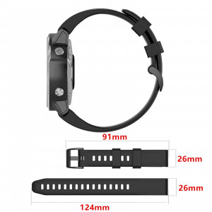 Curea ceas din silicon compatibil Garmin Fenix 5x, Fenix 5x Plus, Fenix 6x,Fenix 6x Pro, latime curea 26 mm, eR D L - Img 3