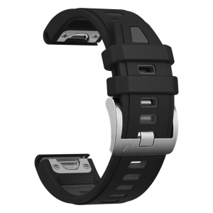 Curea ceas din silicon compatibil Garmin Fenix 8, latime curea 20 mm, negru/gri, eR D L