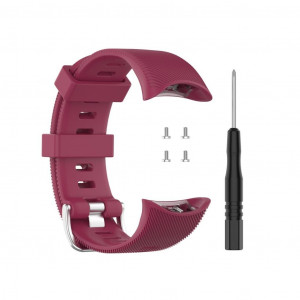 Curea silicon compatibil Garmin Forerunner 45/45S , 25 mm , red wine . eR D L - Img 1
