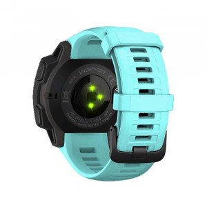 Curea silicon compatibil Garmin Instinct 22 mm , turcoaz . eR D L - Img 5