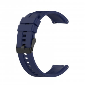 Curea silicon compatibil Huawei GT 2, 42mm, albastru inchis, latime curea 20mm, eR D L - Img 1