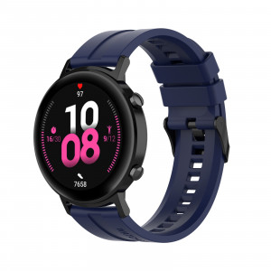 Curea silicon compatibil Huawei GT 2, 42mm, albastru inchis, latime curea 20mm, eR D L - Img 4