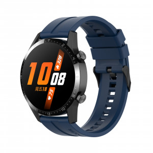 Curea silicon compatibil Huawei GT 2 , 46mm, albastru inchis , latime curea 22mm . eR D L - Img 4
