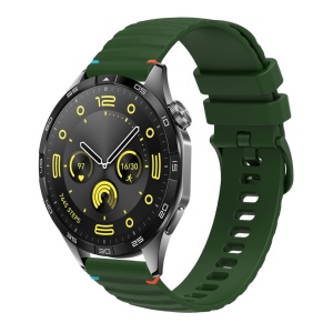 Curea silicon compatibil Huawei GT 4 , 46mm, latime curea 22mm, army green,eR D L - Img 4