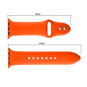 Curea silicon compatibila cu Apple Watch 1/2/3, 38/40/41mm, portocaliu, latime curea 20mm, eR D L - Img 5
