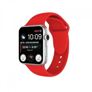 Curea silicon compatibila cu Apple Watch 1/2/3, 38/40/41mm, rosu, latime curea 20mm, eR D L - Img 2