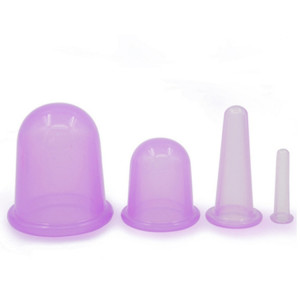 Set 4 ventuze silicon pentru masaj , violet