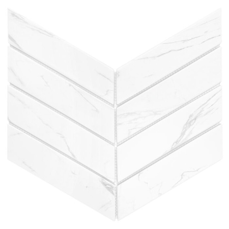 Mozaic Royal Chevron Carrara Matt, 31,8x22,4 cm, DUNIN, 7 mm, mat