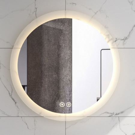 Oglinda Fluminia, Miro-60, rotunda, cu dezaburire, cu iluminare LED, 3 culori, 60 cm