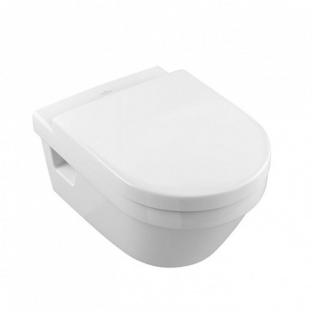 Set vas WC suspendat Villeroy & Boch, Arhitectura, rotund, cu capac soft close,quick release alb alpin