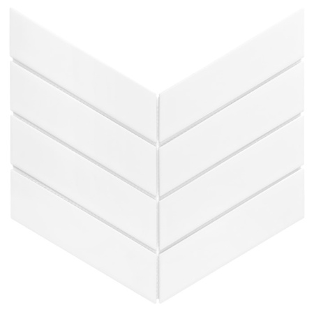 Mozaic Royal Chevron White matt, 31,8x22,4 cm, DUNIN, 7 mm, mat