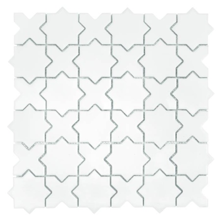 Mozaic Star&Cross White matt, 30,2x30,2 cm, DUNIN, 6 mm, mat