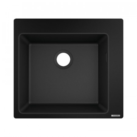 Chiuveta de bucatarie Hansgrohe, SilicaTec, 1 cuva, 56x51 cm, negru grafit