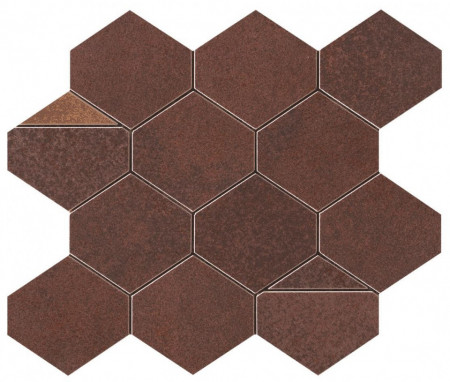Mozaic Corten Iron Mosaico Nest Matte, 29,4 x 25,8, Atlas Concorde