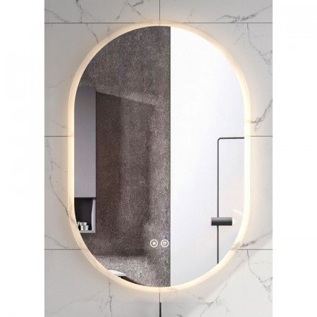 Oglinda Fluminia, Dali, ovala, cu dezaburire, cu iluminare LED, 60xH90 cm