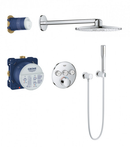 Sistem de dus cu termostat Grohe Grohtherm SmartControl 3 incastrat rotund