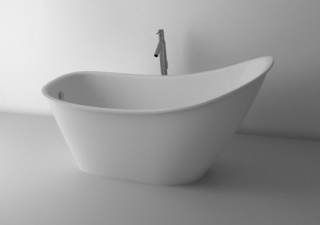 Cada freestanding din compozit Cast Marble Bergamo 158x73 cm