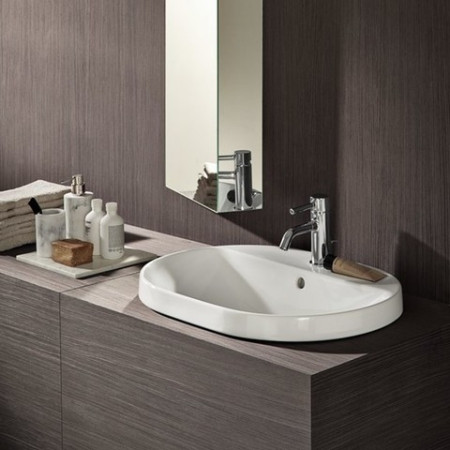 Lavoar incastrat Geberit Variform eliptic cu preaplin 60x45 cm