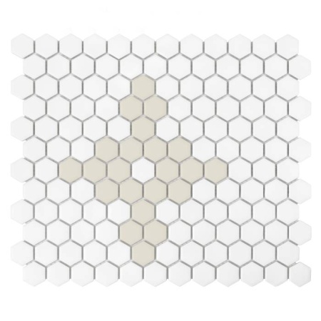 Mozaic Mini Hexagon Floret matt, 26x30 cm, DUNIN, 6 mm, mat