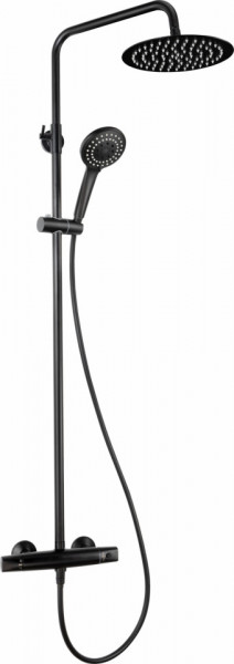 Coloana de dus neagra cu baterie termostata, Jasmin Nero, Deante