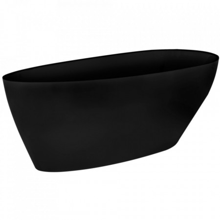 Cada freestanding Besco Goya, negru lucios, 160x70