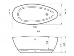 Cada freestanding din compozit Cast Marble Praga - Img 3