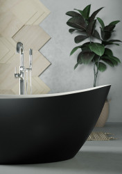 Cada freestanding Wellis Arezzo Shiny Black, 180x87cm - Img 3