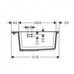 Chiuveta de bucatarie Hansgrohe, SilicaTec, 1 cuva, 56x51 cm, negru grafit - Img 4