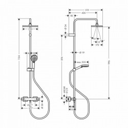 Coloana de dus termostatata Hansgrohe Vernis Shape 230 negru mat - Img 2