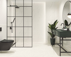 Faianta Livia Bianco Sciana Structura, Paradyz Ceramica, rectificata, 25x75 cm - Img 2